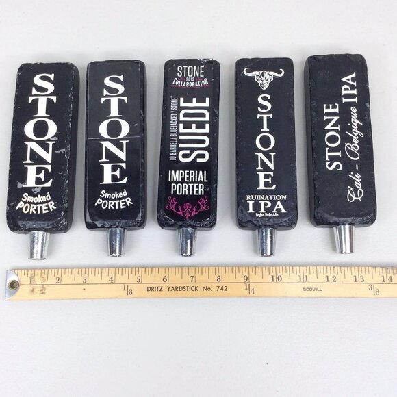 Lot of 5 Stone Brewing Tap Handles Suede RuinTen Smoked Porter Double Bastard - Picture 2 of 8